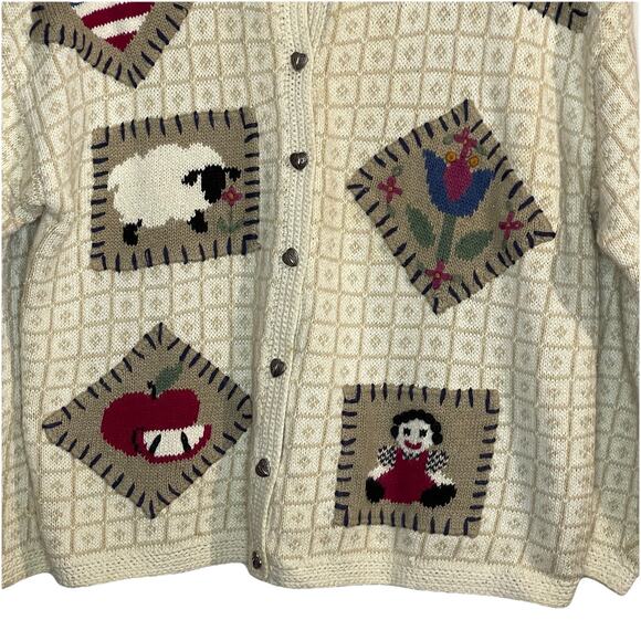 Signature by Northern Isles Petites Cardigan Cream Hand Embroidered Petite Large - Picture 9 of 9